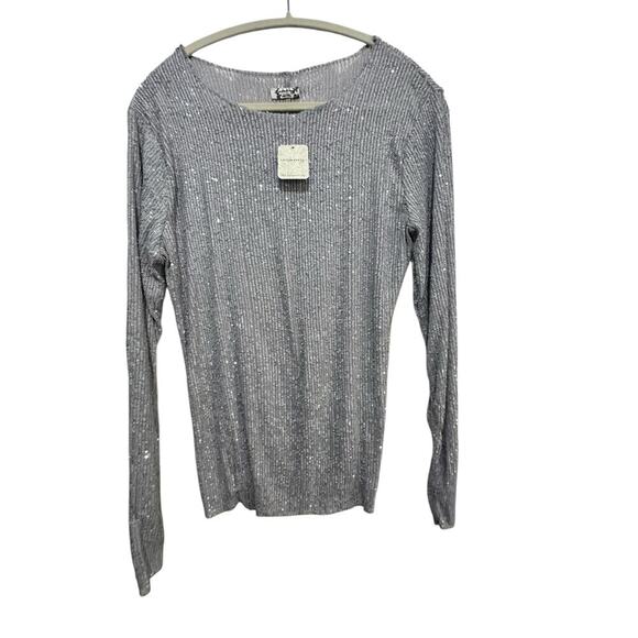 NWT Free People Women's Purple Evening Haze Semi Sheer Long Sleeve Top Size L - Picture 4 of 7